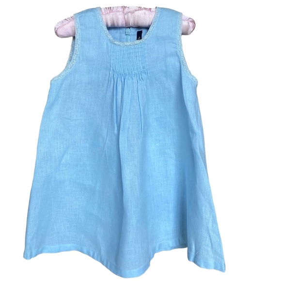 LILI GAUFRETTE LINEN LIGHT BLUE LACE TRIM SIZE: 4 - Picture 1 of 5